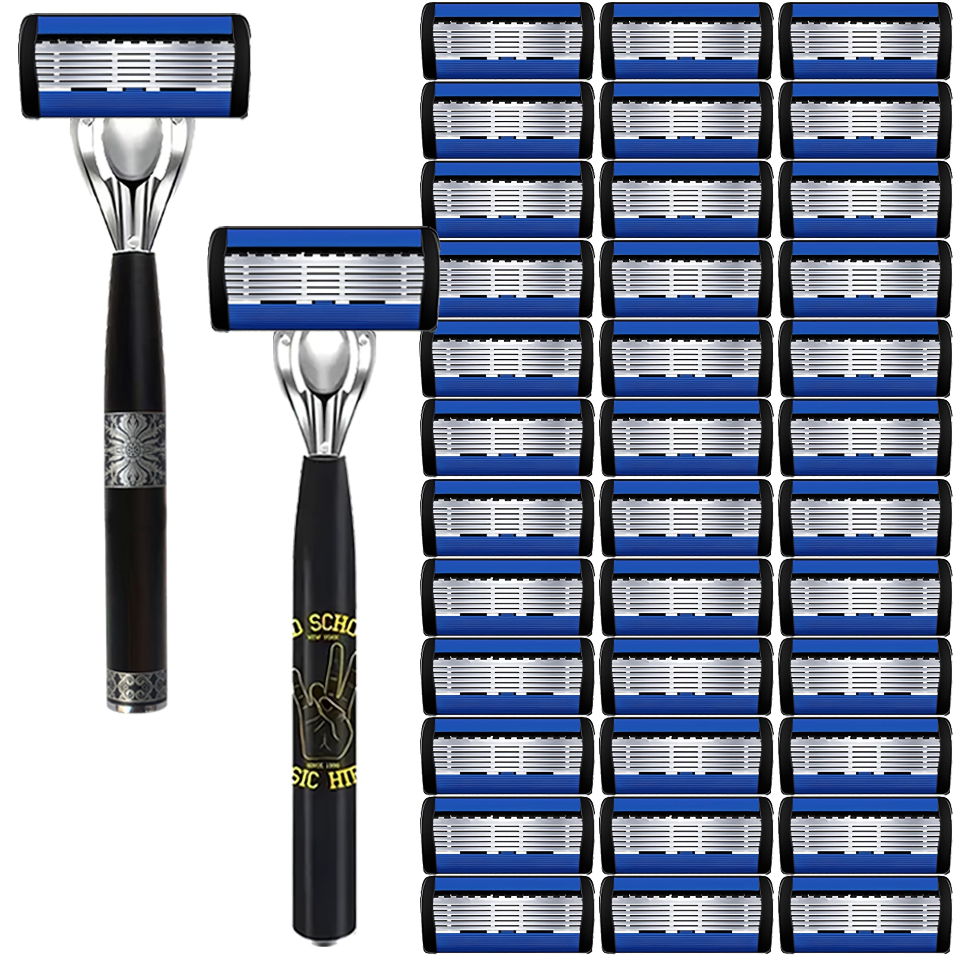 TEMU Elegant Safe Manual Razor Set, 36 Made Of High-quality Stainless Steel, 2 Anti-slip And Comfortable Handles, Smooth Shaving, , Family Travel, Multi-functional Shaving Set, Affordable