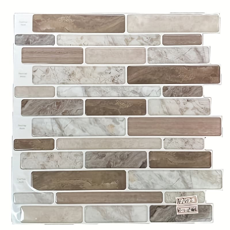 TEMU 10 Tiles Self-adhesive Kitchen Backsplash, Marble Look Decorative Tiles (multi)