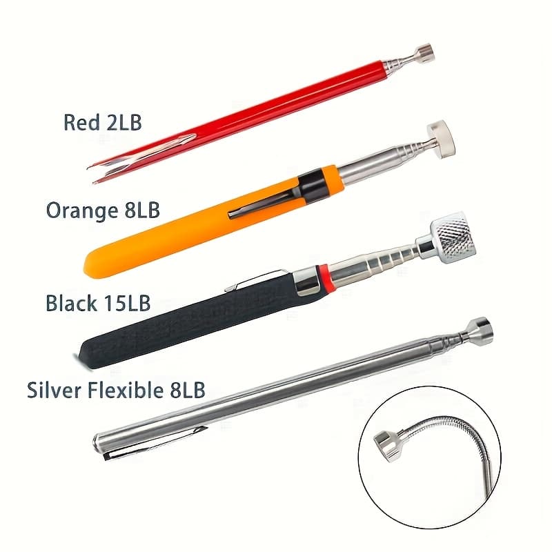 TEMU 4pcs Magnet Pickup Tool - Extendable Telescopic Design With Versatile Magnetic Strength For Conveniently Picking Up Small Pieces - Ideal For Everyday Use
