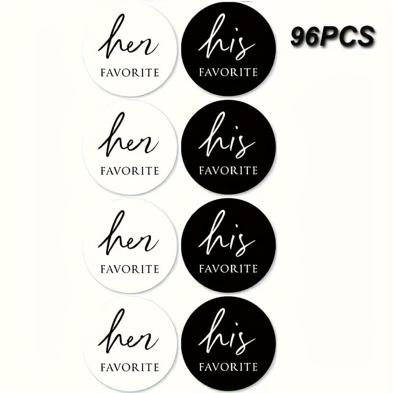 TEMU 96pcs/192pcs And White Paper Labels - " " Elegant Stickers For Wedding Favors, Gifts, And Decorations, 2-inch Adhesive Multipurpose Tags