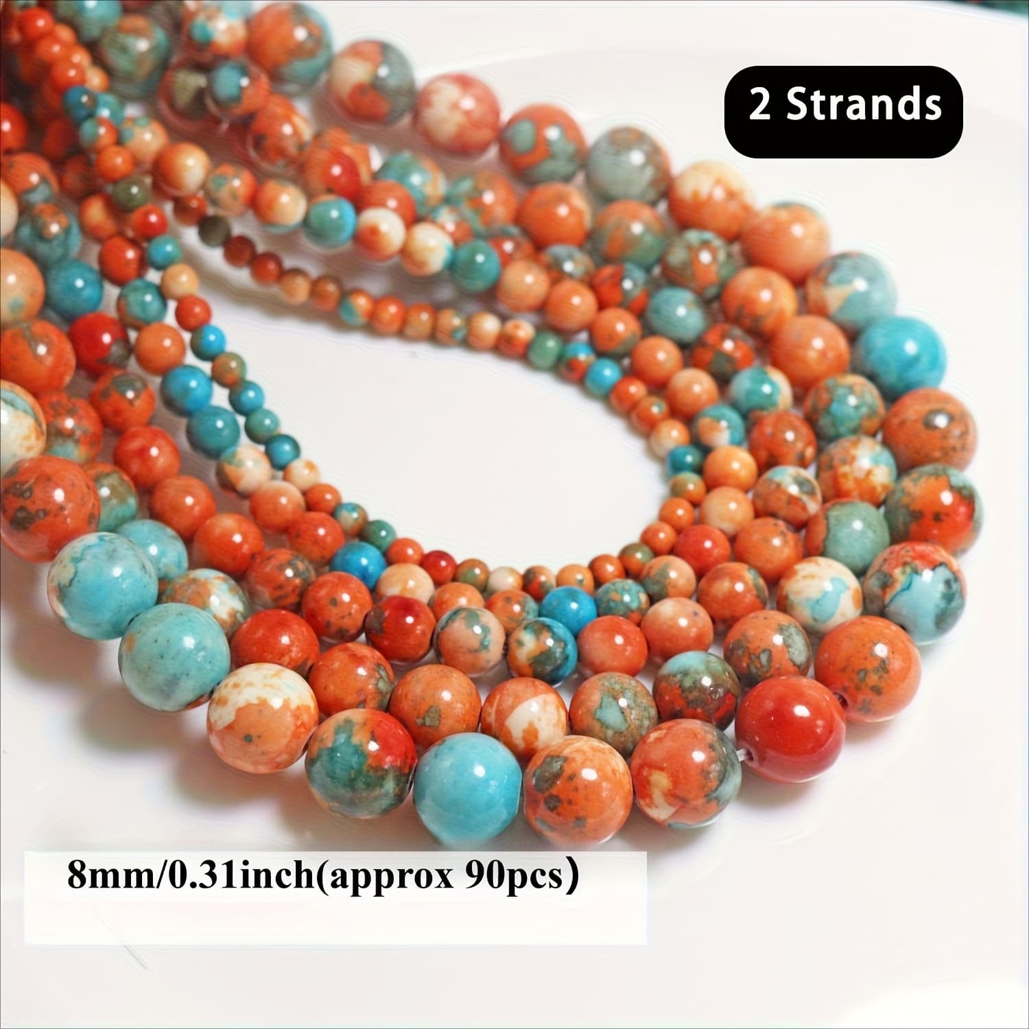 TEMU 170/110/90/37/30pcs Color Stone Round Beads - Ombre Colorful, Loose Beads For Jewelry Making,