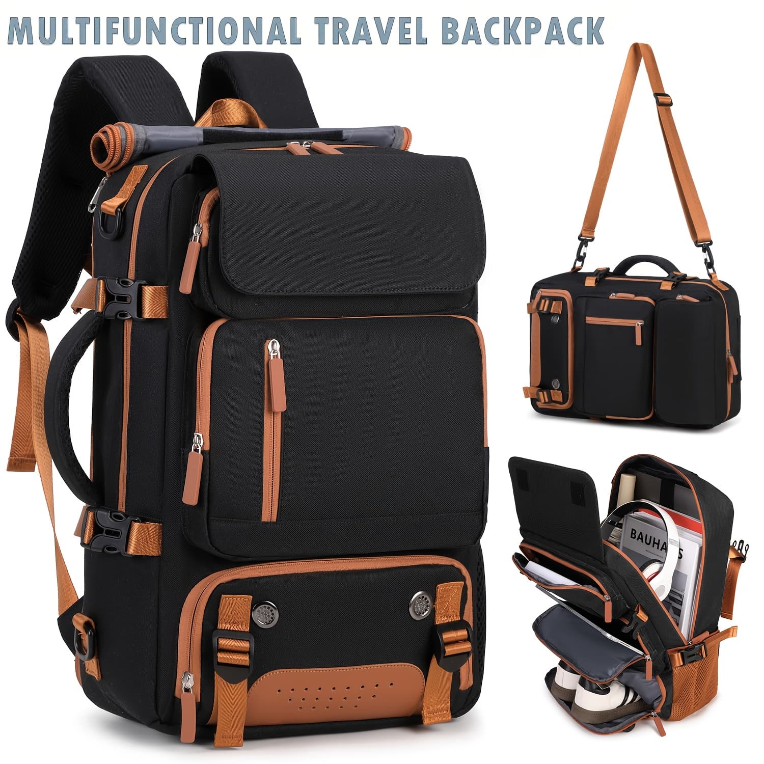 TEMU Double Shoulder Bag Travel Bag Student Backpack Laptop Backpack Multifunctional Large-capacity Backpack For Men Schoolbag Backpack Student Bag Unisex Fashion Casual Travel And Daily Backpack