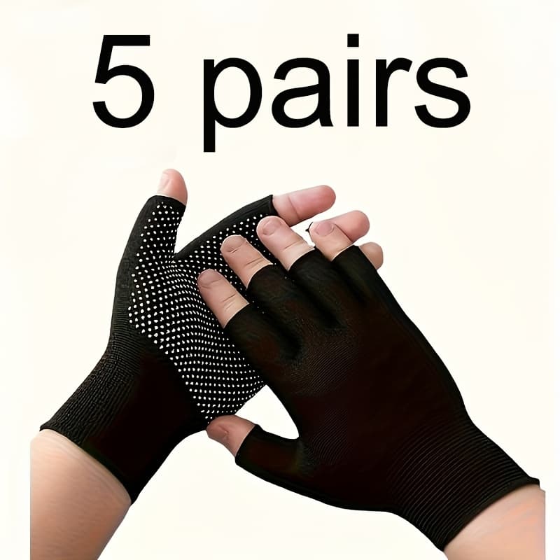 TEMU 10pcs (5 Pairs) Lightweight Dotted Gloves For Outdoor Cycling, Driving, Fishing And Daily Use