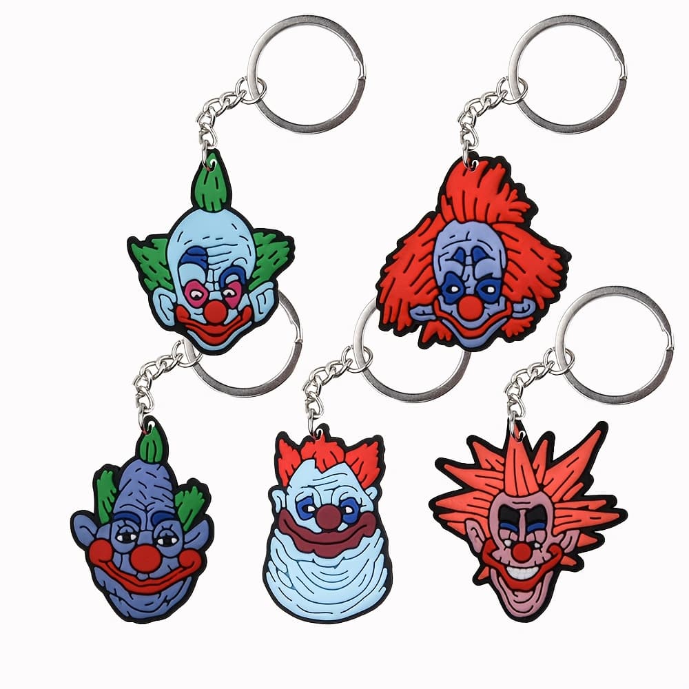TEMU 5pcs Funny Clown Face Keychains - Key Rings For Men And Women