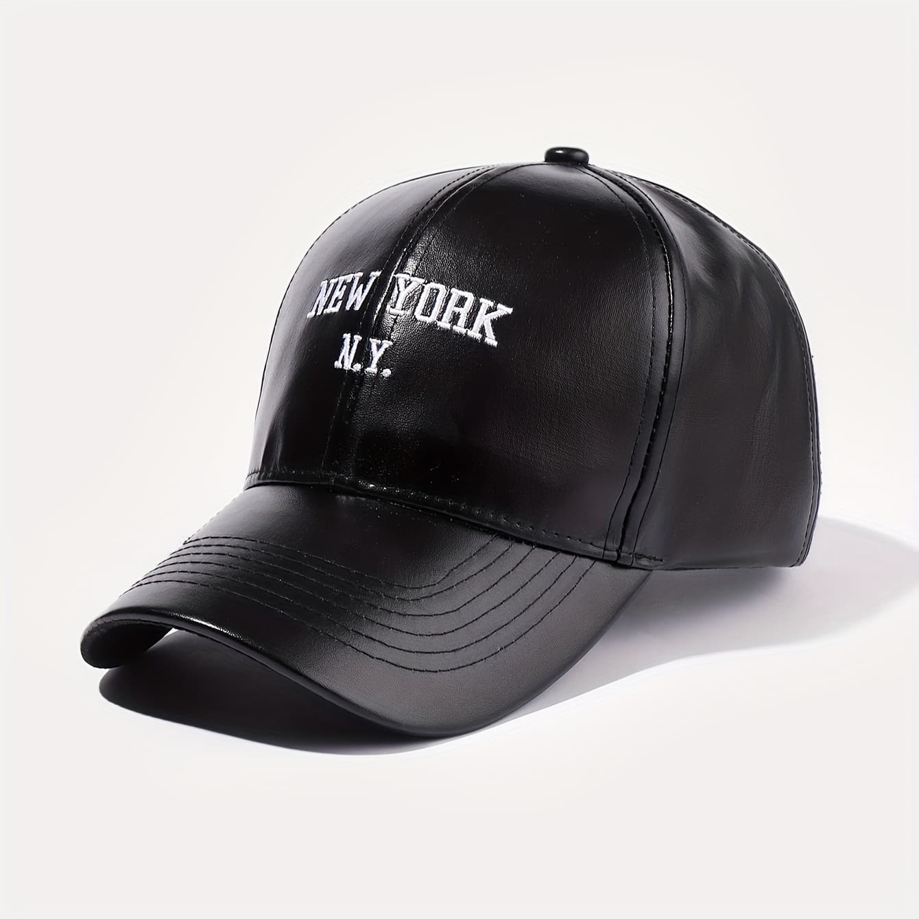 TEMU 1pc Minimalist Pu Leather Unisex Baseball For Outdoor Leisure And Vacation