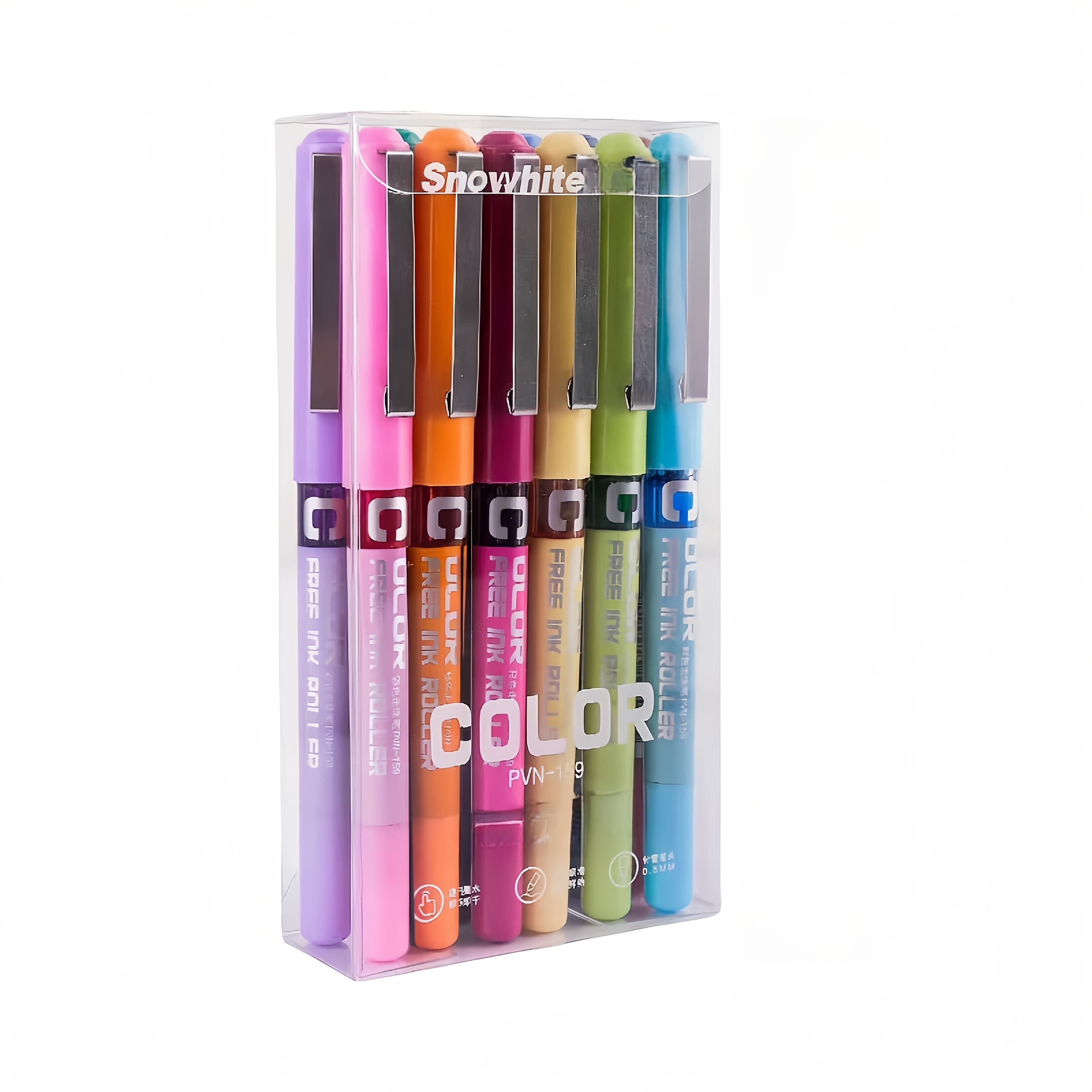 TEMU 12-pack, Needle-tip Ink Gel Pens, Liquid Ink Rollerball Pens, For Drawing, Doodling, And Office Use