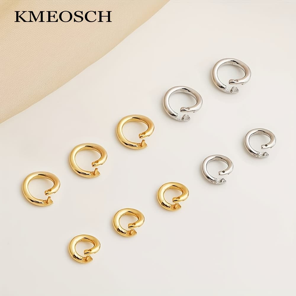 TEMU 6/10/20/40pcs Copper Locking Jump Rings Plated With 18k Gold Plated, Open Jump Rings, Semi-closed Jump Rings, Suitable For Connecting Pendants, Charms, Bracelets, Necklaces, And Lobster Clasps
