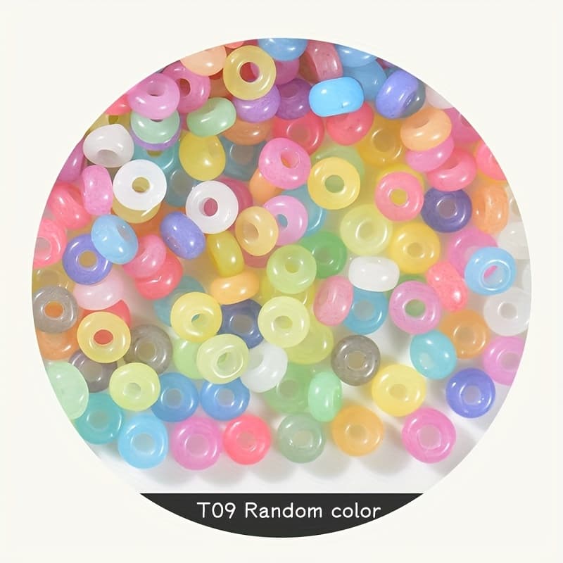 TEMU 260pcs Superb 4mm Glass Rice Beads Donut Series Necklace Bracelet Jewelry Materials Additions