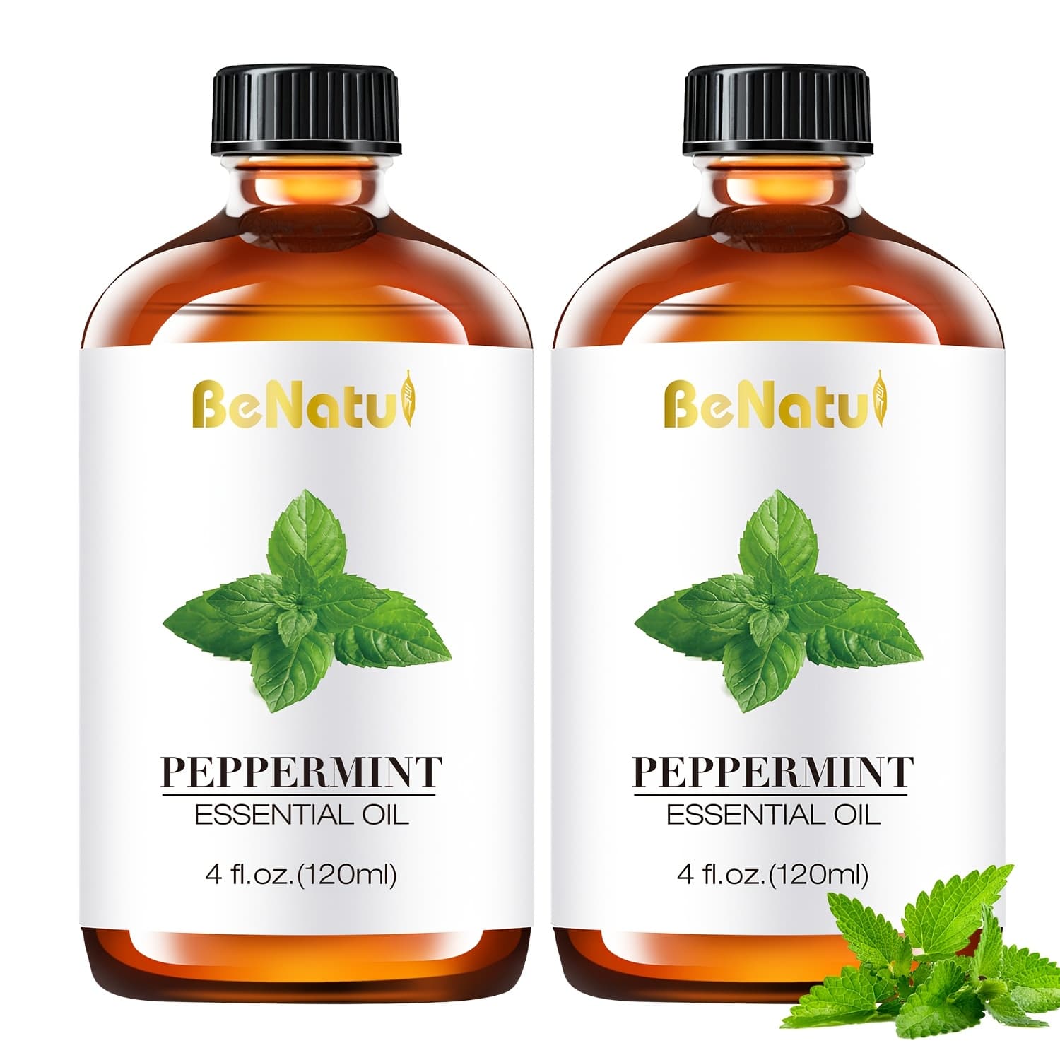 TEMU 2pcs * 120ml Peppermint Essential Oil, Suitable For Massage, Bathing, Skin, Facial, Body, Nail And Hair