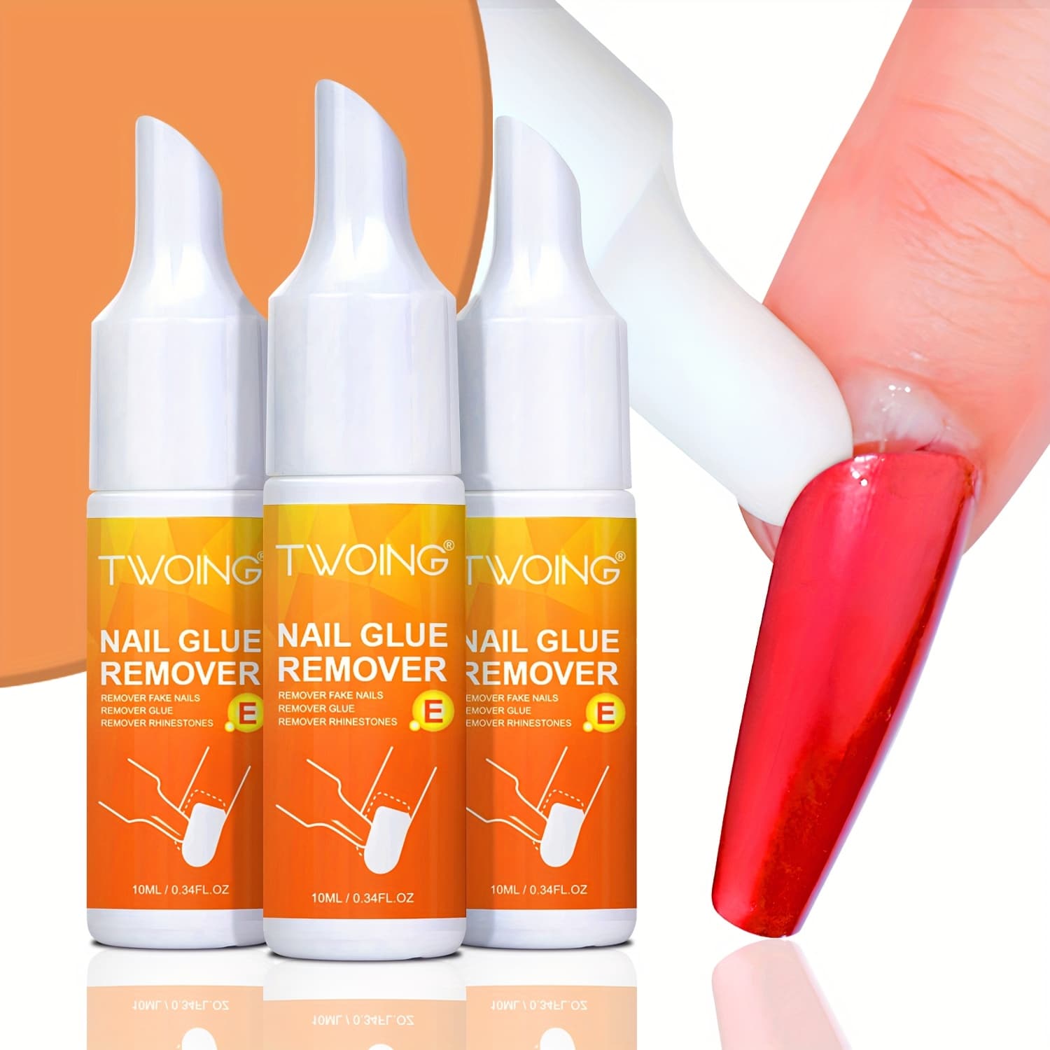 TEMU Suitable For Fake Nails Nail Glue Remover, Quick Dissolving Adhesive Remover, Easy To Remove Acrylic Nails And Press-on Nails With - Convenient Pry Cover, Contains Vitamin E