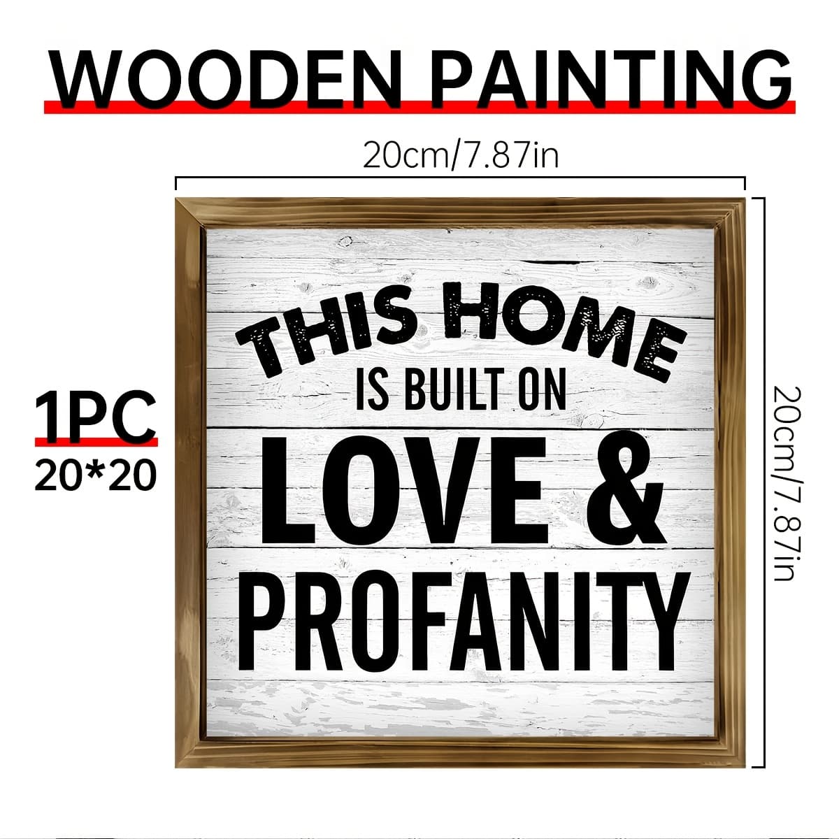 TEMU 2d Flat, 2d Flat, 1pc Contemporary Rustic Wooden Sign - "this On Love" Decorative Plaque Suitable For Living Room, Bedroom, Or Office - Displayed On Wall Or Shelf With Motivational Quote