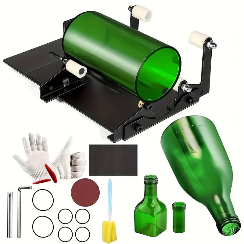 TEMU 19pcs Manual Glass Bottle Cutter Kit With Stainless Diy Wine & Beer Tools - Square/round Bottle Cutter For Glass Art, Craft, For Art & Diy Glass (no Required)
