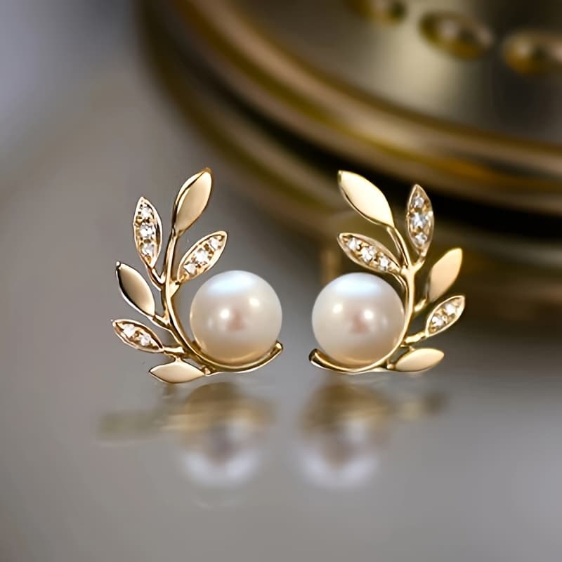 TEMU Elegant And Exquisite -shaped Pearl Earrings Inlaid With Zirconia Stones, Perfect For Daily Casual Wear, Engagements, Weddings, Parties, And As A Delicate Gift For