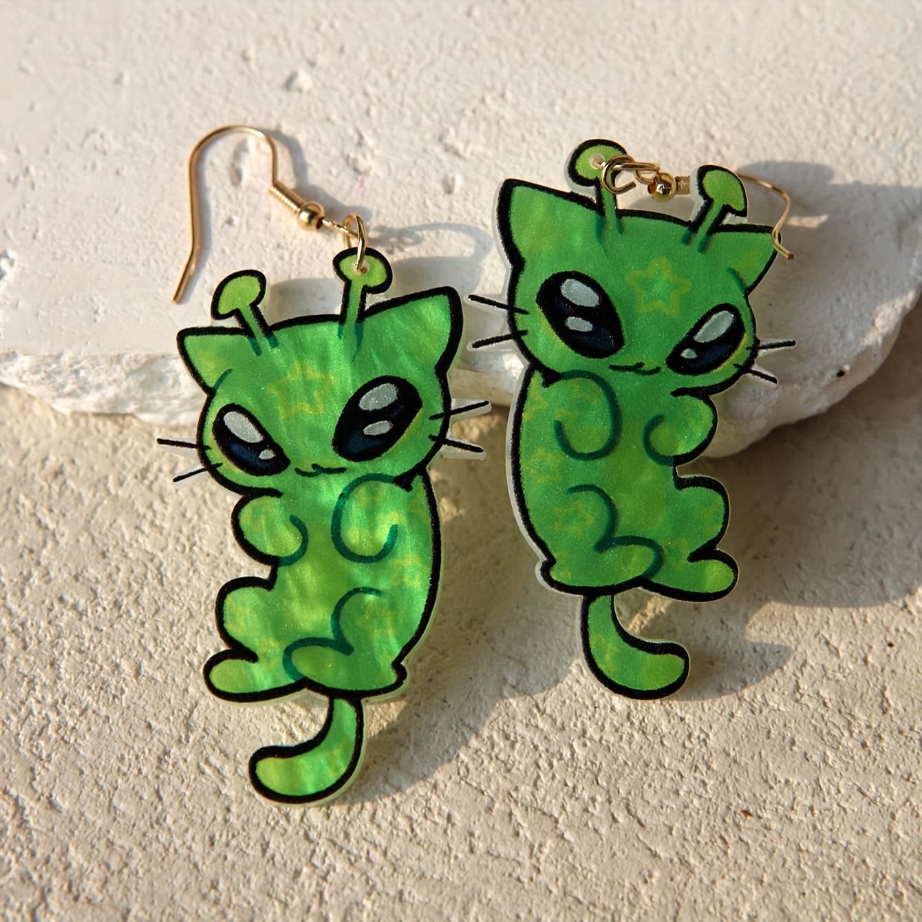 TEMU Handmade Cat Dangle Earrings Suitable For Women & - Cute Resin Seed Bead Stud & Drop Earrings, Vacation Party Beach Wear, Gift For Cat Lovers (for Her)
