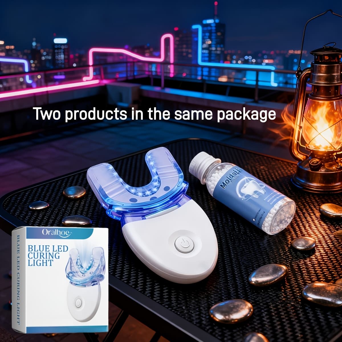TEMU Led Blue Light Whitening Tool Kit & Moldable Cosmetic - Defects And Assist In Whitening Fixed With Whitening , Oral Hygiene Friendly, For Men& Women, Suitable For Daily Chats/holiday , Perfect