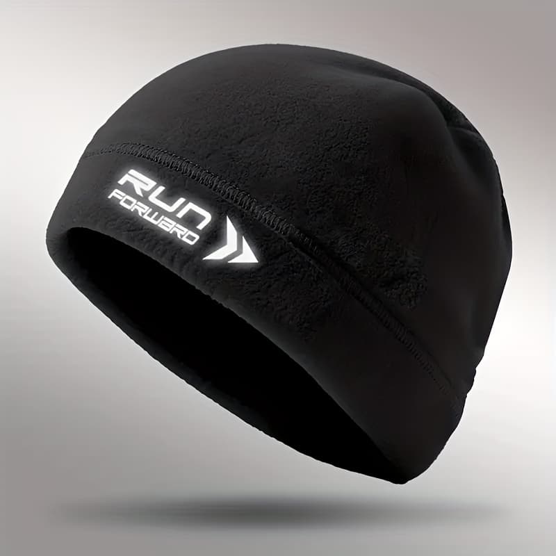 TEMU 1pc Winter Thermal Beanie Hat - Cold Weather Running, Cycling, Hiking - Soft For - Black - Minimalist Sporty Design For Gym, Outdoor Activities & Wear, Sports Headwear, Hat