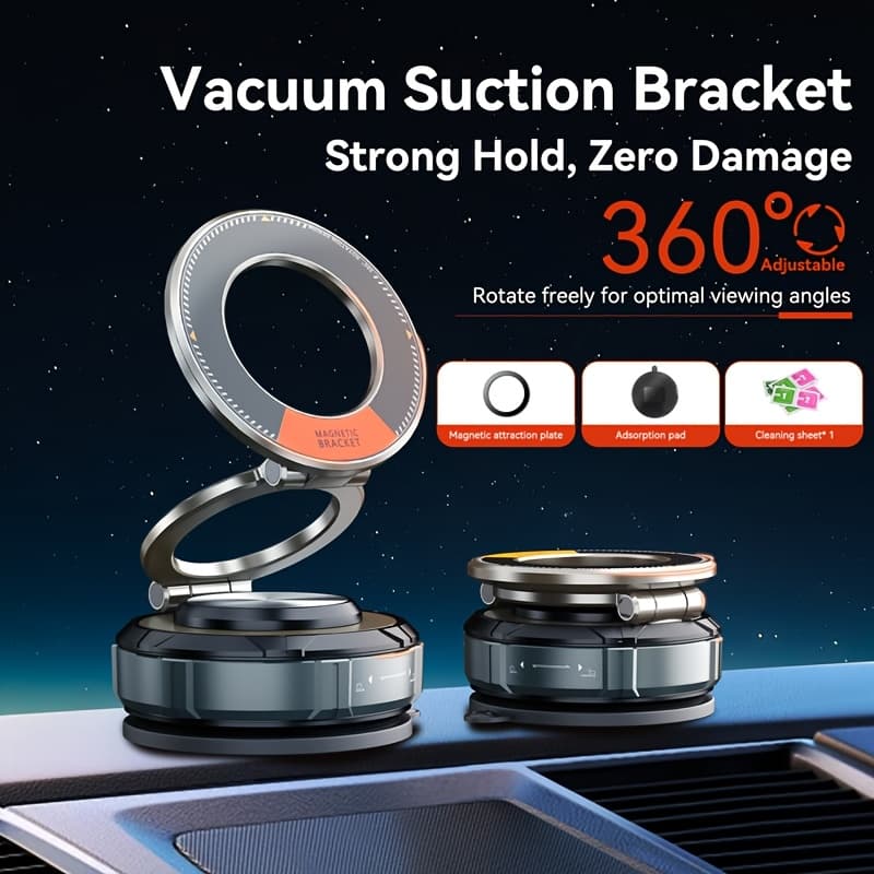 TEMU Upgraded Vacuum Magnetic Car Phone Holder 360° Reinforced 96lbs Super Strong Suction Cup Phone Holder For Magsafe Phone Holder For Your Car/gym/mirror Holder For Iphone And