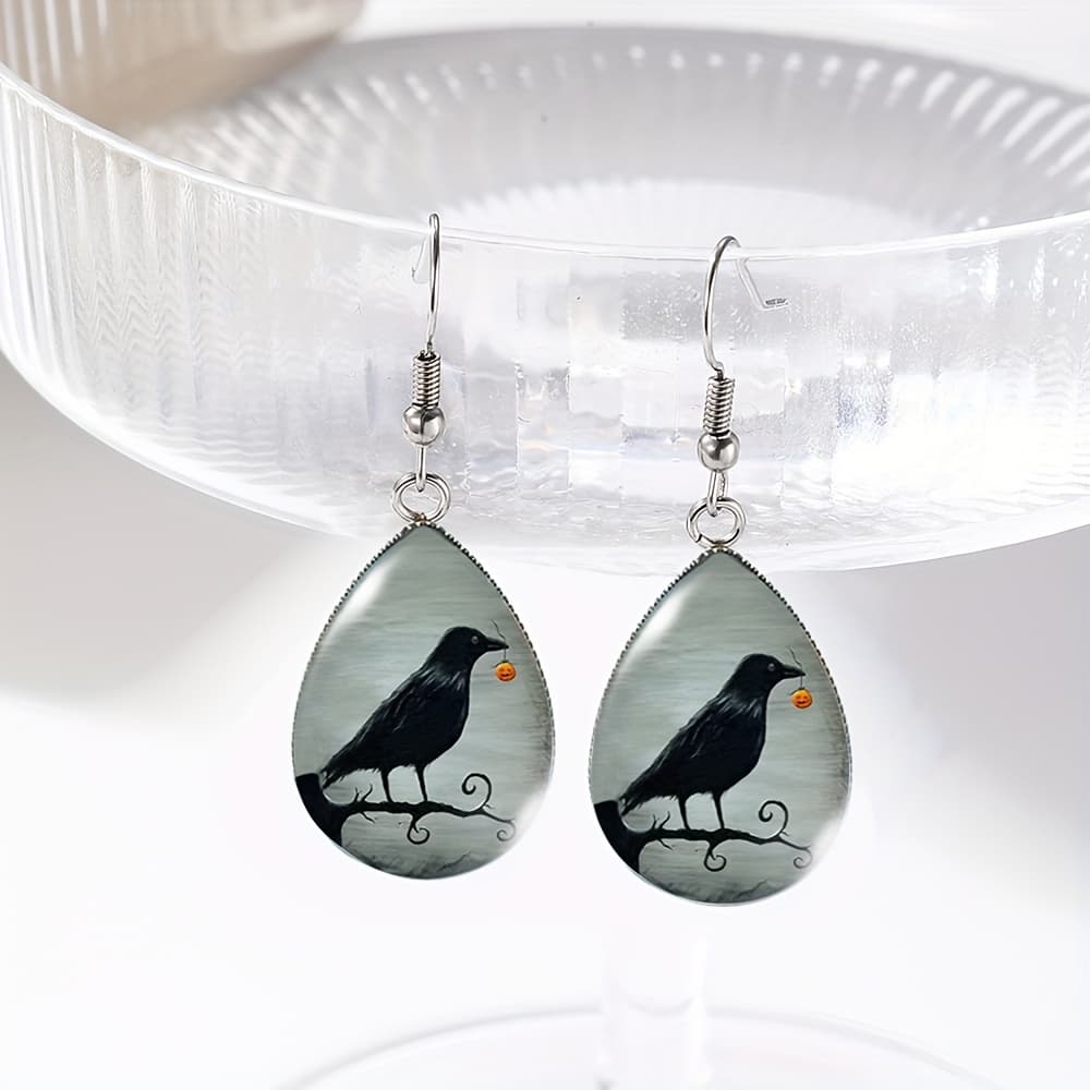 TEMU 1 Pair A Gift Tear Drop Earring Handmade Glass Dome Dangle Earrings Party Jewelry