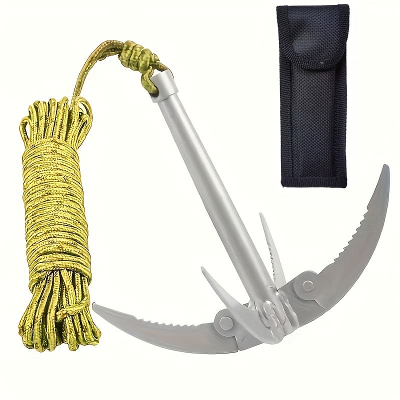 TEMU Foldable Galvanized Iron Remover | High Efficiency Fishing Remover With 393.7" Rope, Anchor And Tow Unit - For Easy To Clean And Removal (rope Color Random)