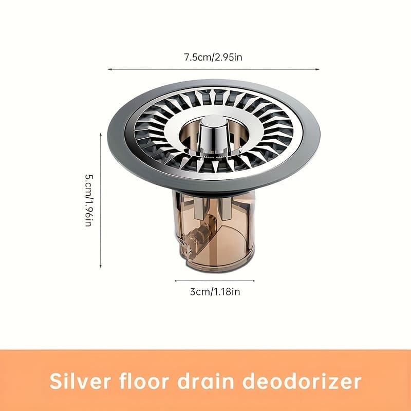 TEMU 1pc Bathroom Washroom Stainless Steel Floor Drain With Filter, Gunmetal Grey, Odour And Stink Resistant, Magnetic Straight Drain Non-clogging, Shower Drain Hair Catcher
