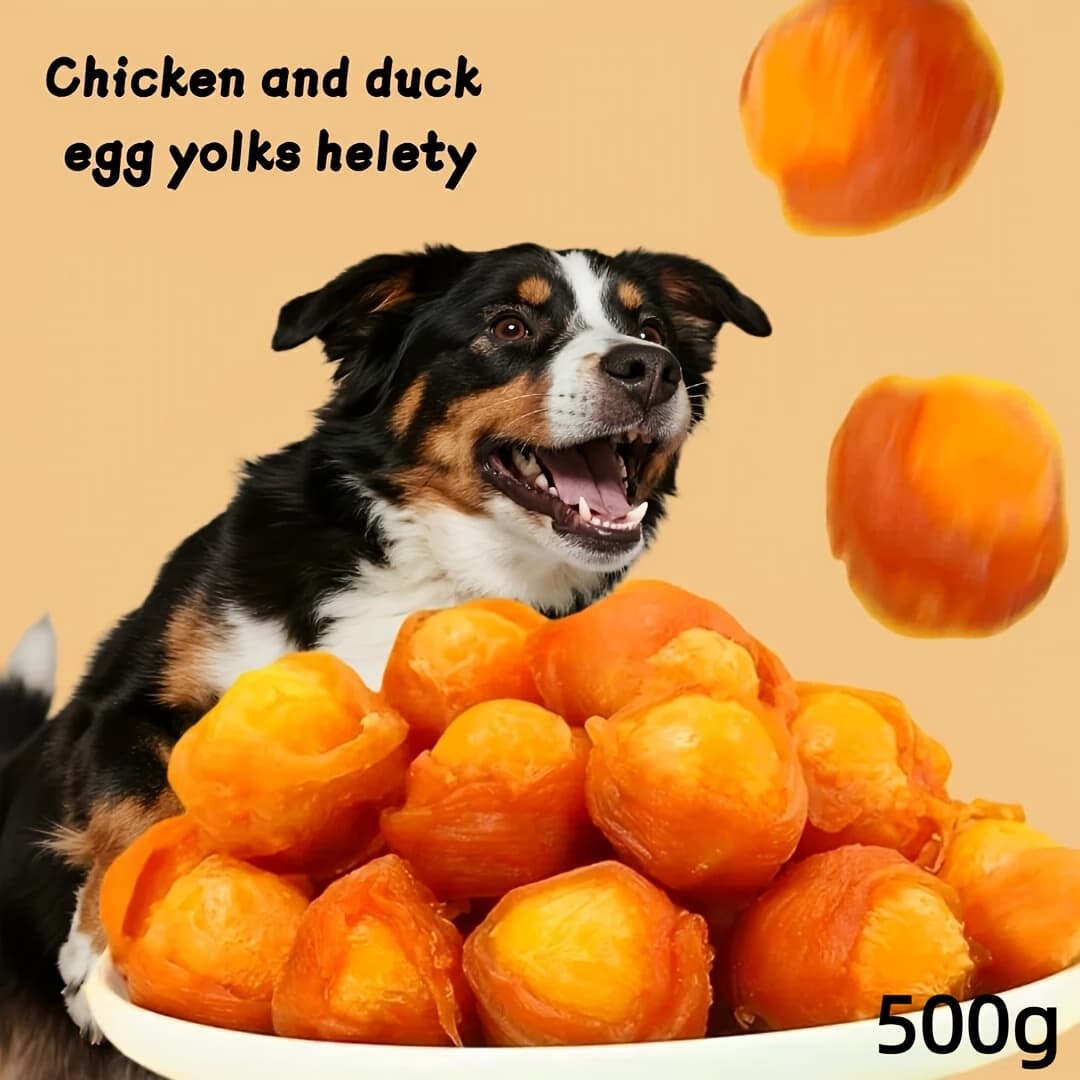 TEMU 100g/200g/500g Pure Pet Treats, Coated With Freeze-dried Egg Yolk, Dog Treats; Single- Chicken Or Duck Jerky () Coated With Egg Yolk, And