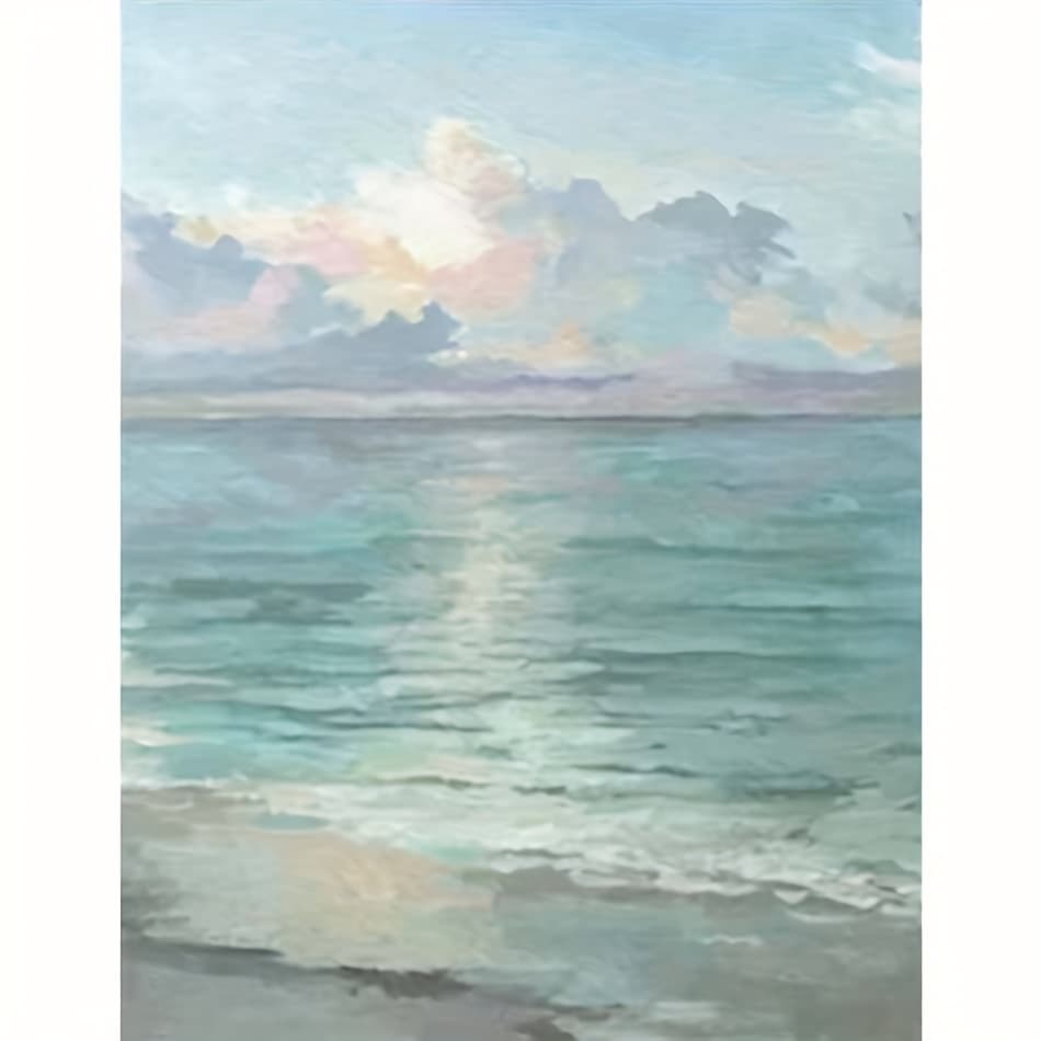 TEMU Professional Art Use, Paint By Numbers Kits For Beginners, The Sea And The Clouds Oil Painting Kit, Decorative Art Paintings, Wall Paintings16x20inch