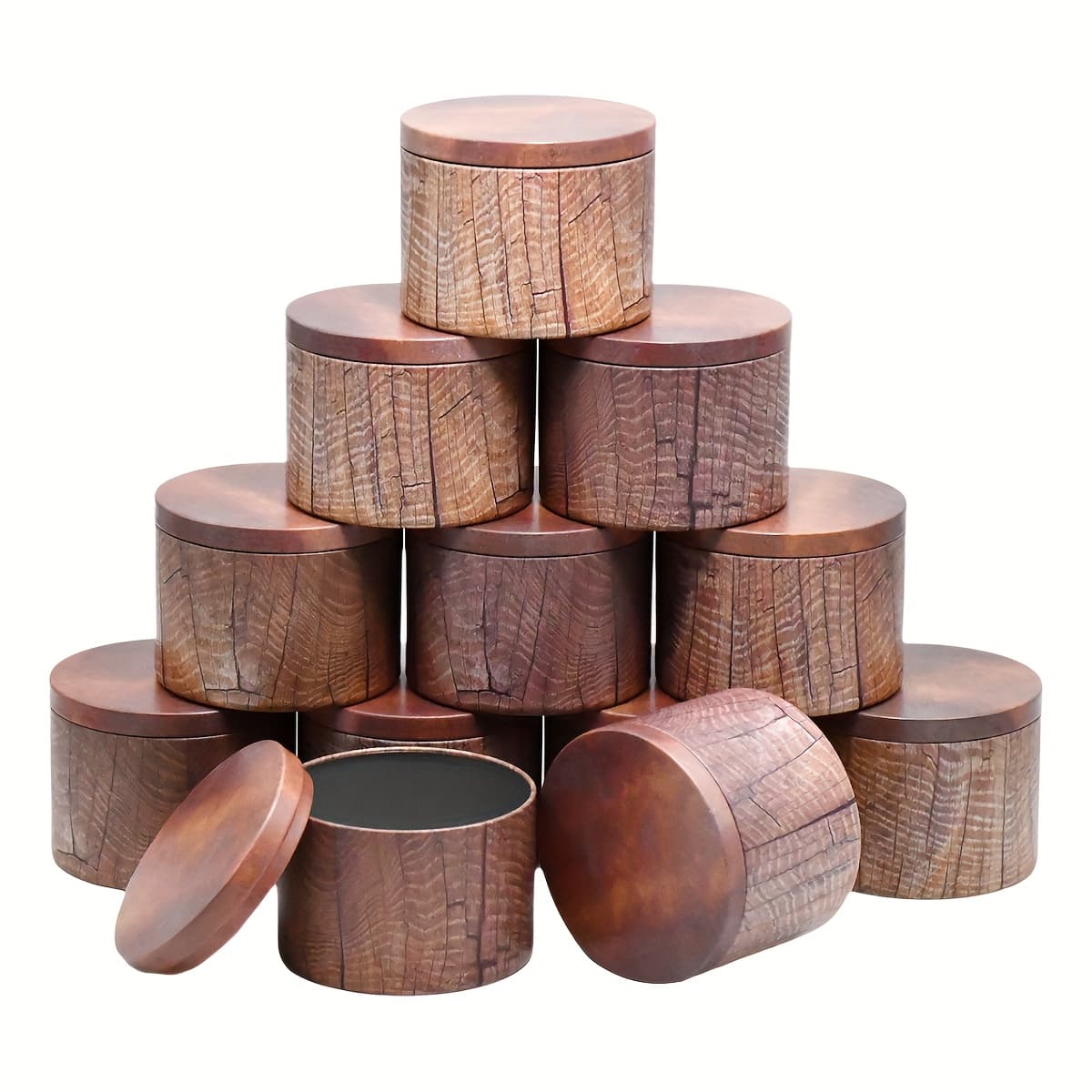 TEMU 12pcs 4oz/8oz Maple Leaf Pattern Grain Empty Candle Can Box Set