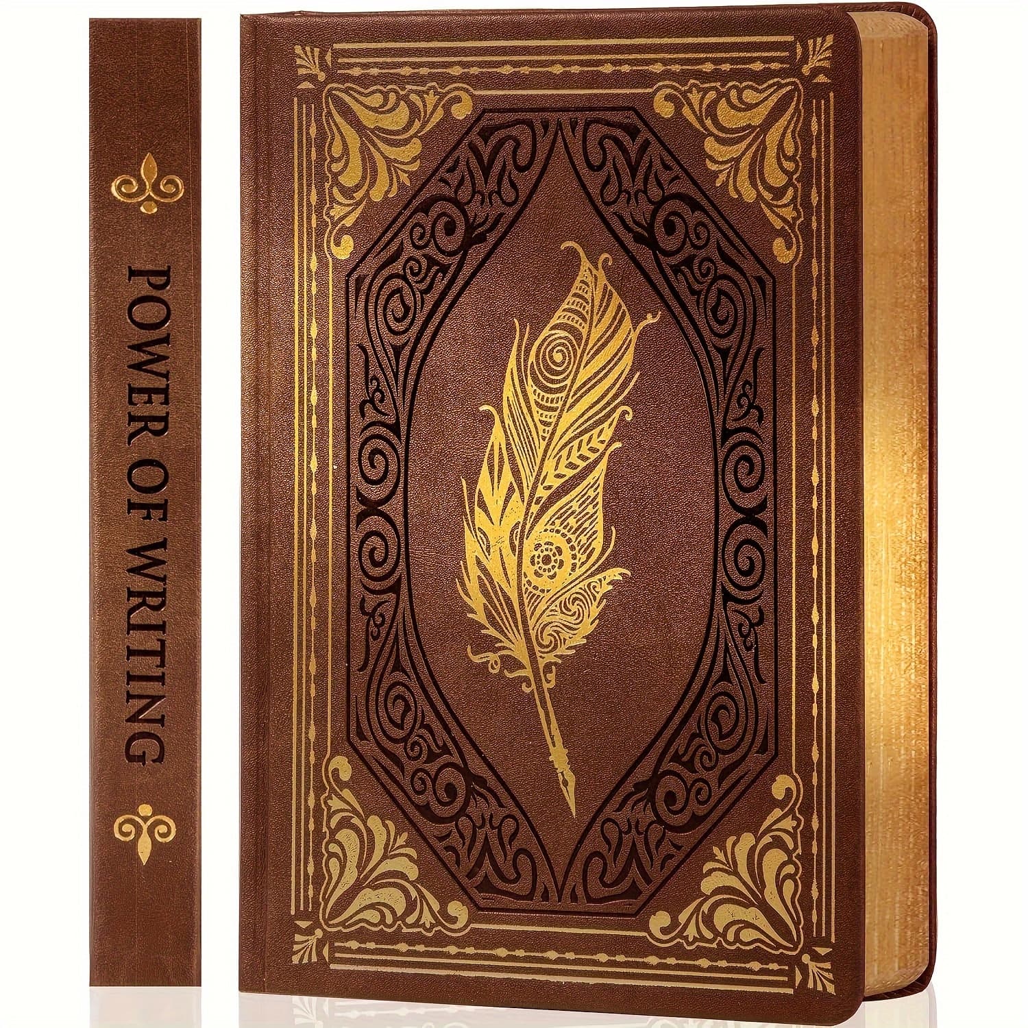 TEMU Lined Journal, Vintage Faux Leather Notebook, 320 Pages 160gsm Thick Paper Hardcover Journal, A5 For Writing, Travel, Business, Work, School, 5.7 X 8.4 Inches, Gift For Women, Gift For Men