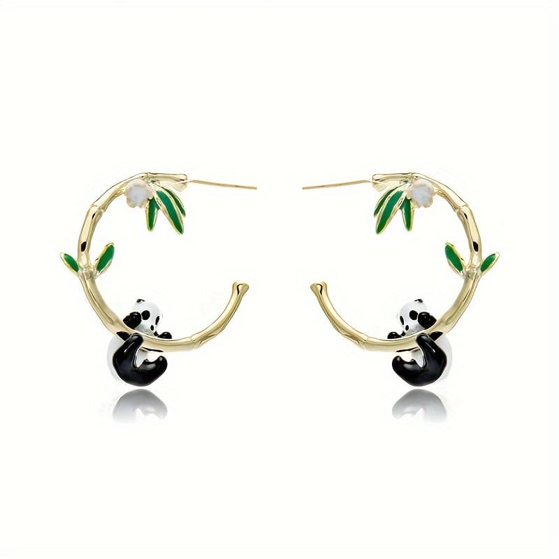 TEMU Cute Small Animal Earrings Panda Earrings Oil Drip Craft Earrings Fashionable Cute Ladies Earrings For Women Jewelry