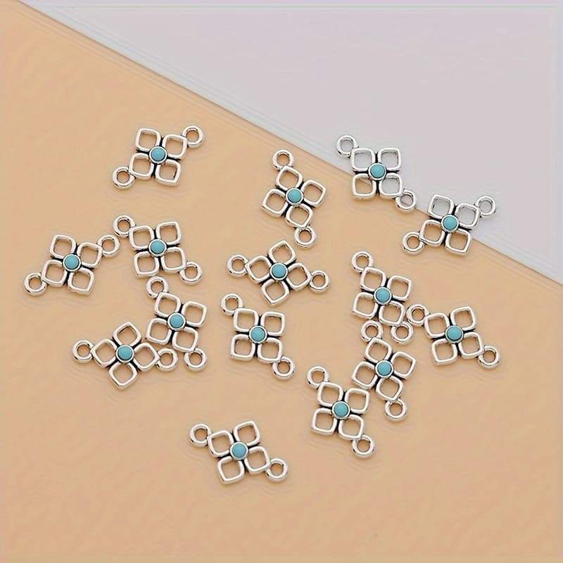 TEMU 15pcs Of Vintage Silvery Charms Made From Alloy, Perfect For Jewelry Creation, Suitable For Bracelets, Necklaces, And Earring Crafting Additions