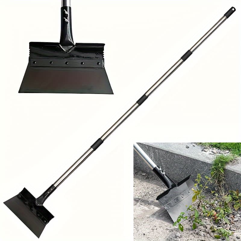 TEMU 68-inch Garden Cleaning Shovel, Snow Shovel, Ice Scraper, Adjustable Handle, Multifunctional Stainless Steel Cleaning Snow Shovel For Weeds And Moss, For Lawn Edging, , Weed And Ice Removal