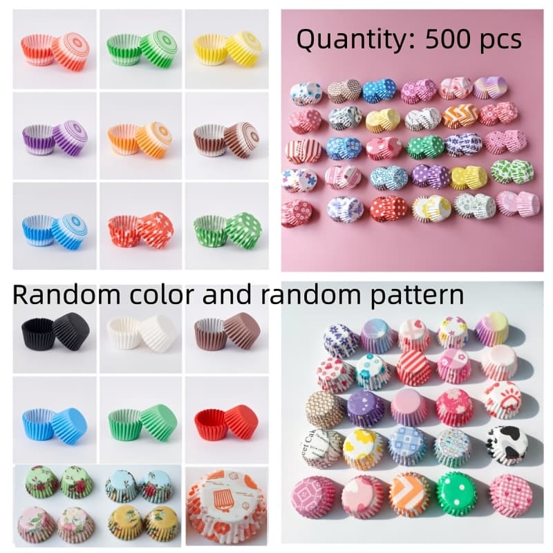 TEMU 500pcs Mini Cake Cup Liners Printed