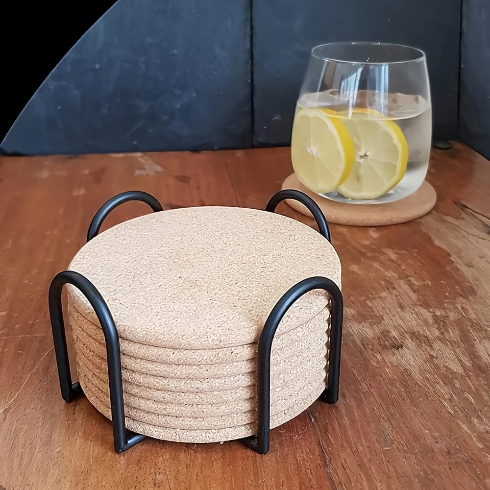 TEMU 1pc - Stylish Black Metal Coaster Holder - For Round And Square Ceramic Coasters, Ideal Bathroom Organizer And Storage Solution, Coffee Cup Insulation Rack, Storage Rack