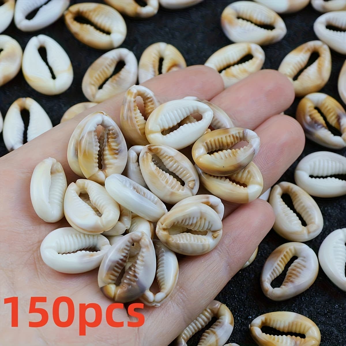 TEMU 150pcs Durable Acrylic Shell Shaped Beads, Size 10x15mm, With Long-lasting Textured Perforated Beads, Suitable For Making, Bracelets, Necklaces, Earrings And Craft Accessories, Decorative Beads