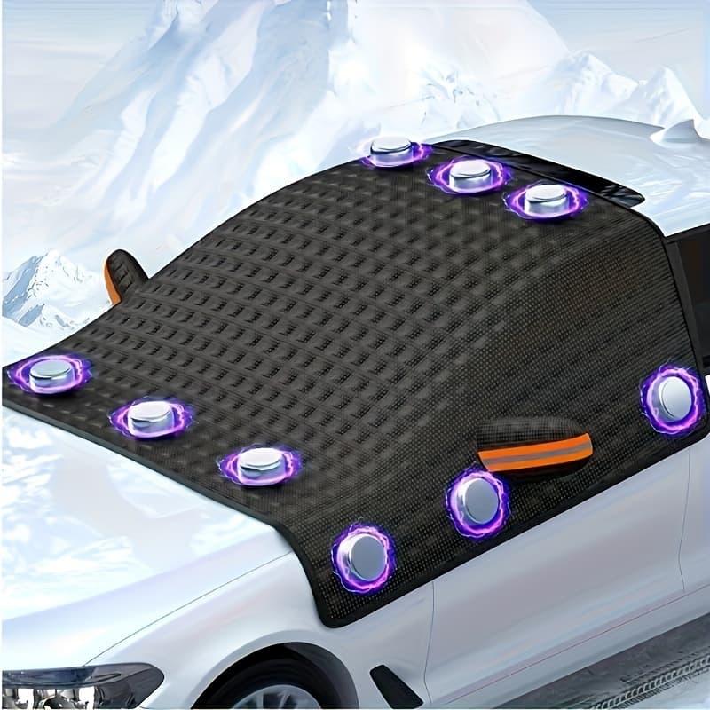 TEMU Car And Snow Cover | Magnetic Material, Suitable For Suvs/mid Size Sedans/off-road Vehicles/mpvs, , Scratch Resistant And Durable, Winter Driving Safety Accessories, And Store