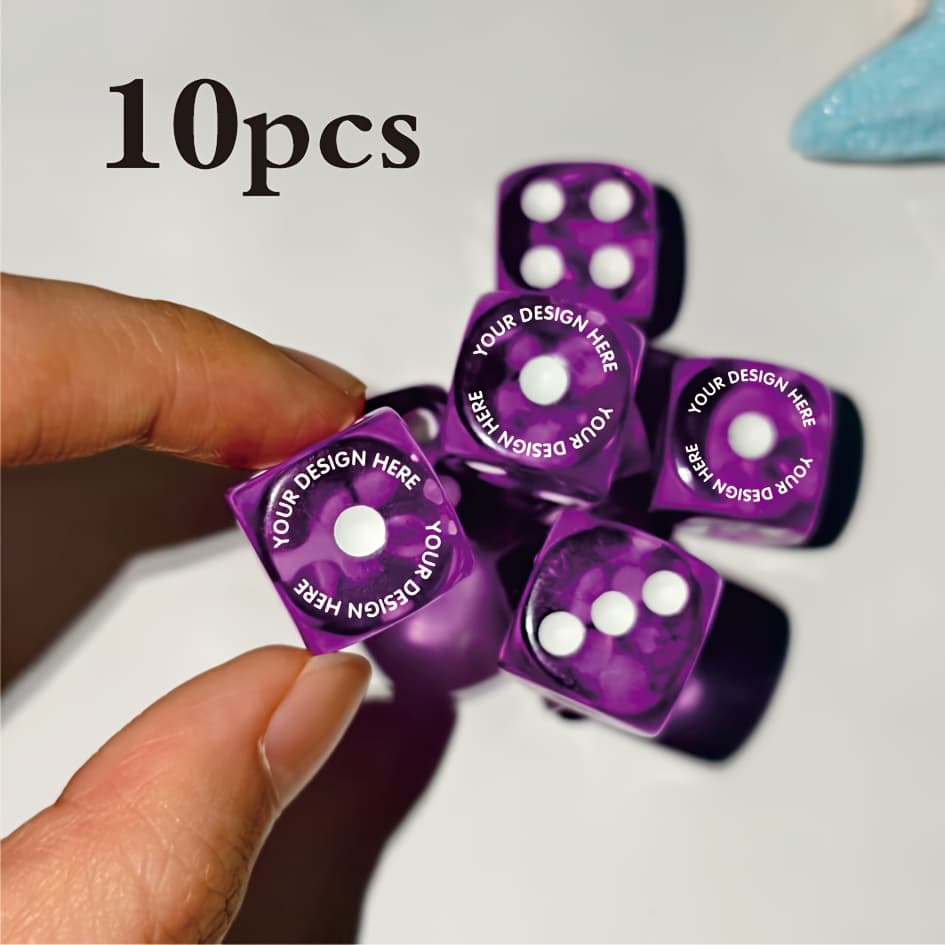 TEMU 10pcs Personalized Custom Dice Set - Wedding Souvenir Dice, Party Game Dice, Perfect Gifts For Girlfriend, Family & Business Promotions