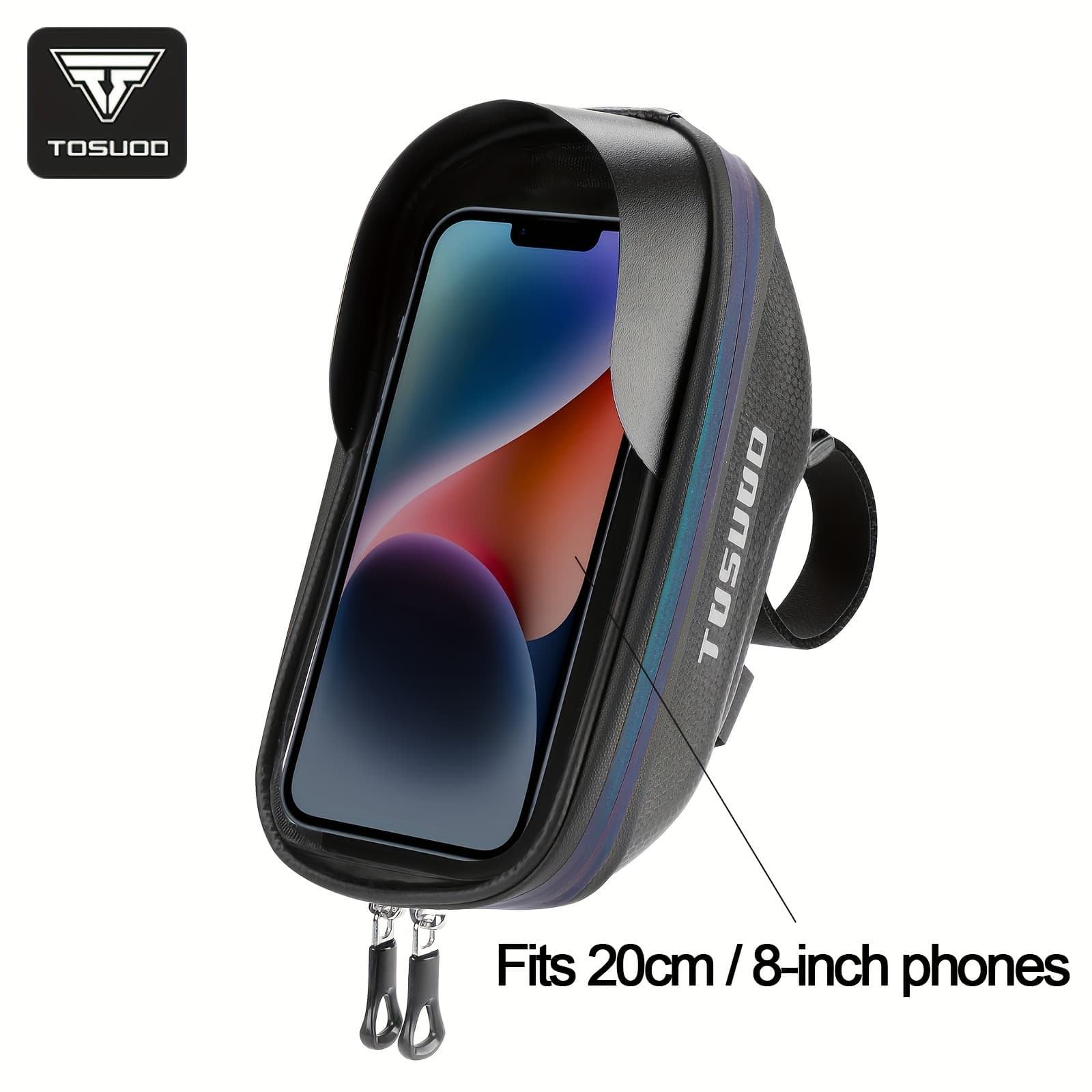 TEMU Tosuod Bicycle Handlebar Bag, Mountain/road Bike Front Bag, Navigation Handlebar Bag, Cycling Phone Bag, Fits 8-inch Phones