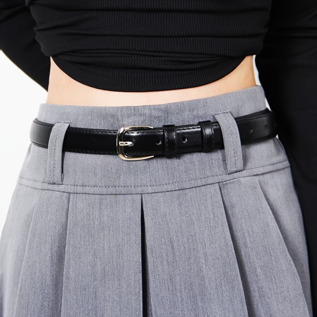 TEMU 1pc Women's Belt, Fashionable Pu Easy Waist Belt, Versatile For Dresses, Shirts, Coats, And Jeans