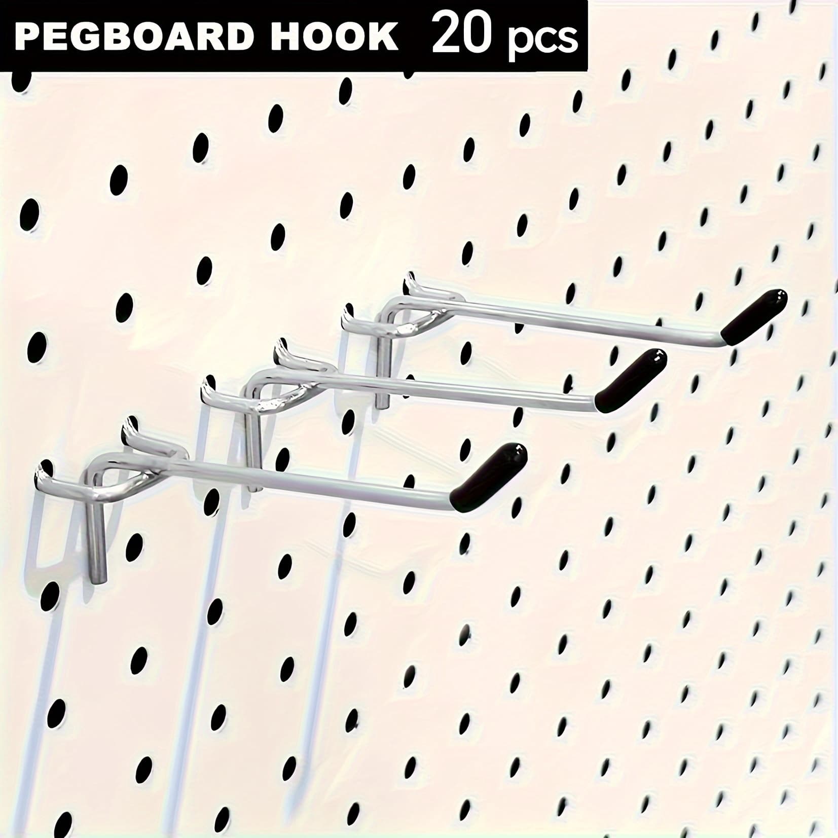 TEMU 20pcs Heavy-duty Pegboard Hooks Kit - Garage Organization, Tool Storage, And - Metal Pegboard Accessories For Storage