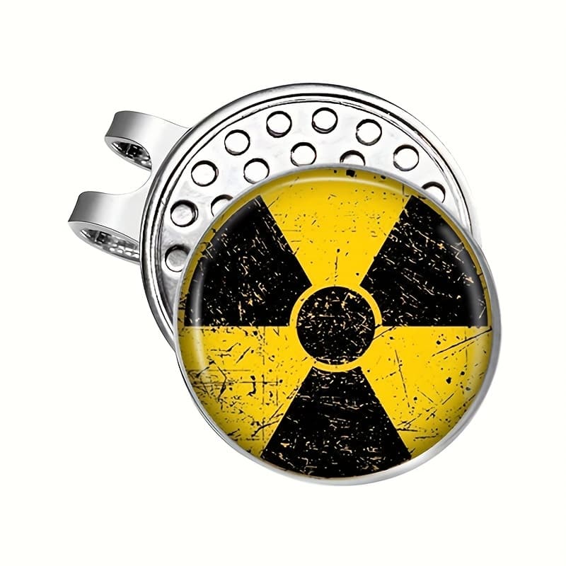 TEMU Nuclear Radiation Symbol Magnetic Hat Clip Ball Marker Hat Accessory For Golfers & Detachable