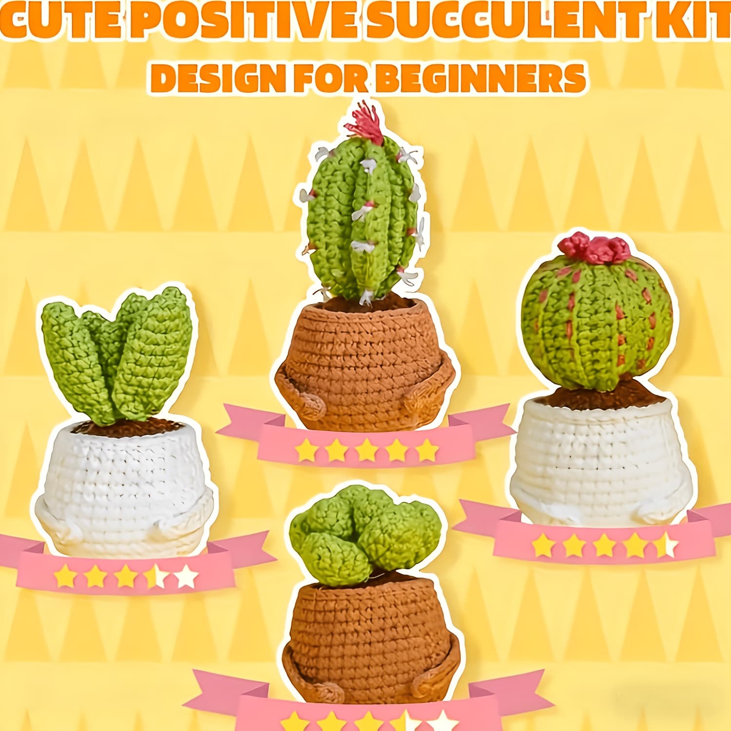 TEMU 6pcs Beginners Crochet Kit, Crochet Starter Kits With Video Tutorials, Hanging Potted Plants Knitting Starter Pack For Beginners Decoration, Plants Family