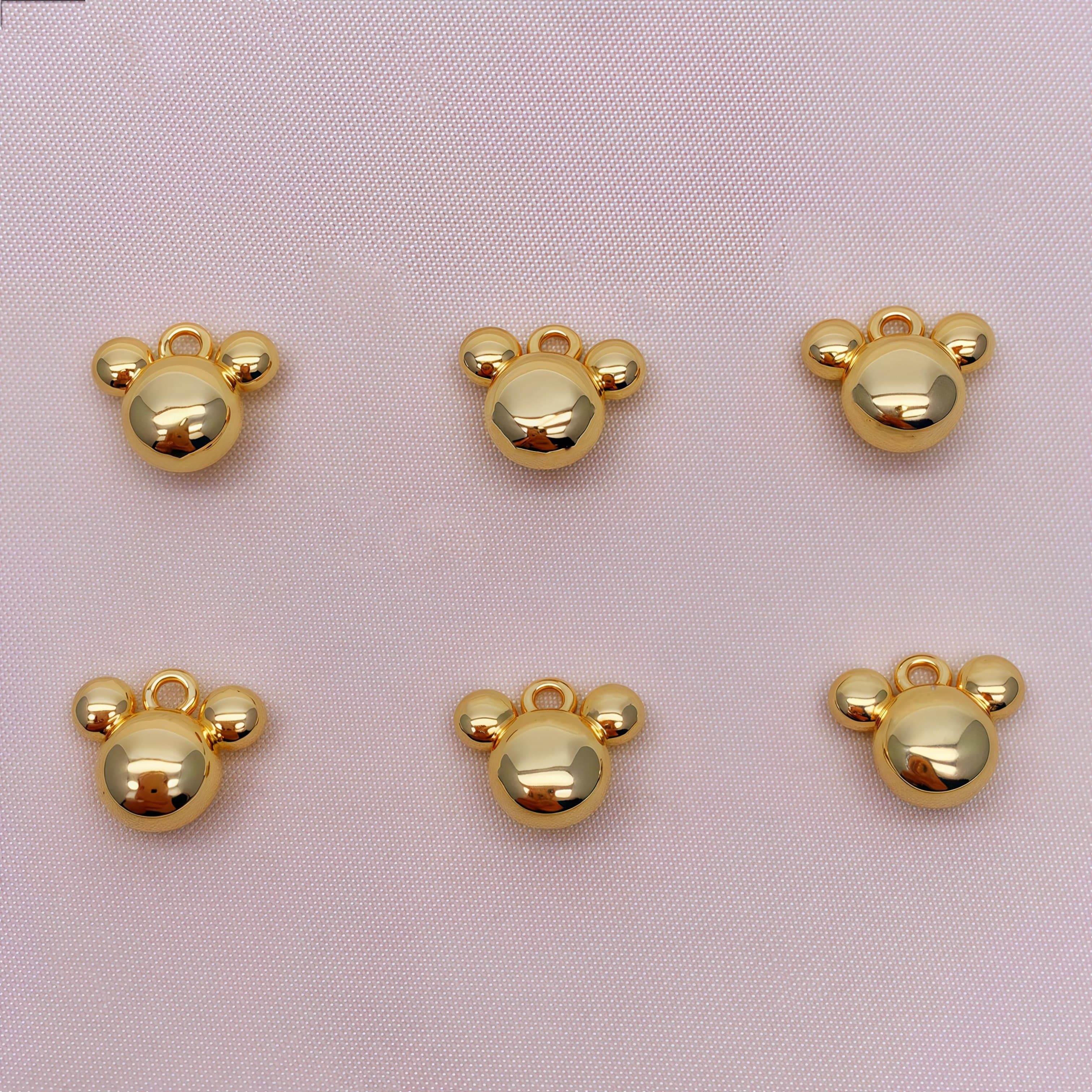 TEMU 6pcs Small Mouse Copper Additions, Creative Pendants, Suitable For Bracelets, Necklaces, Earrings, Jewelry Making, Handmade Additions, 18k Gold Plated Cute Mouse Pendants, Without Battery