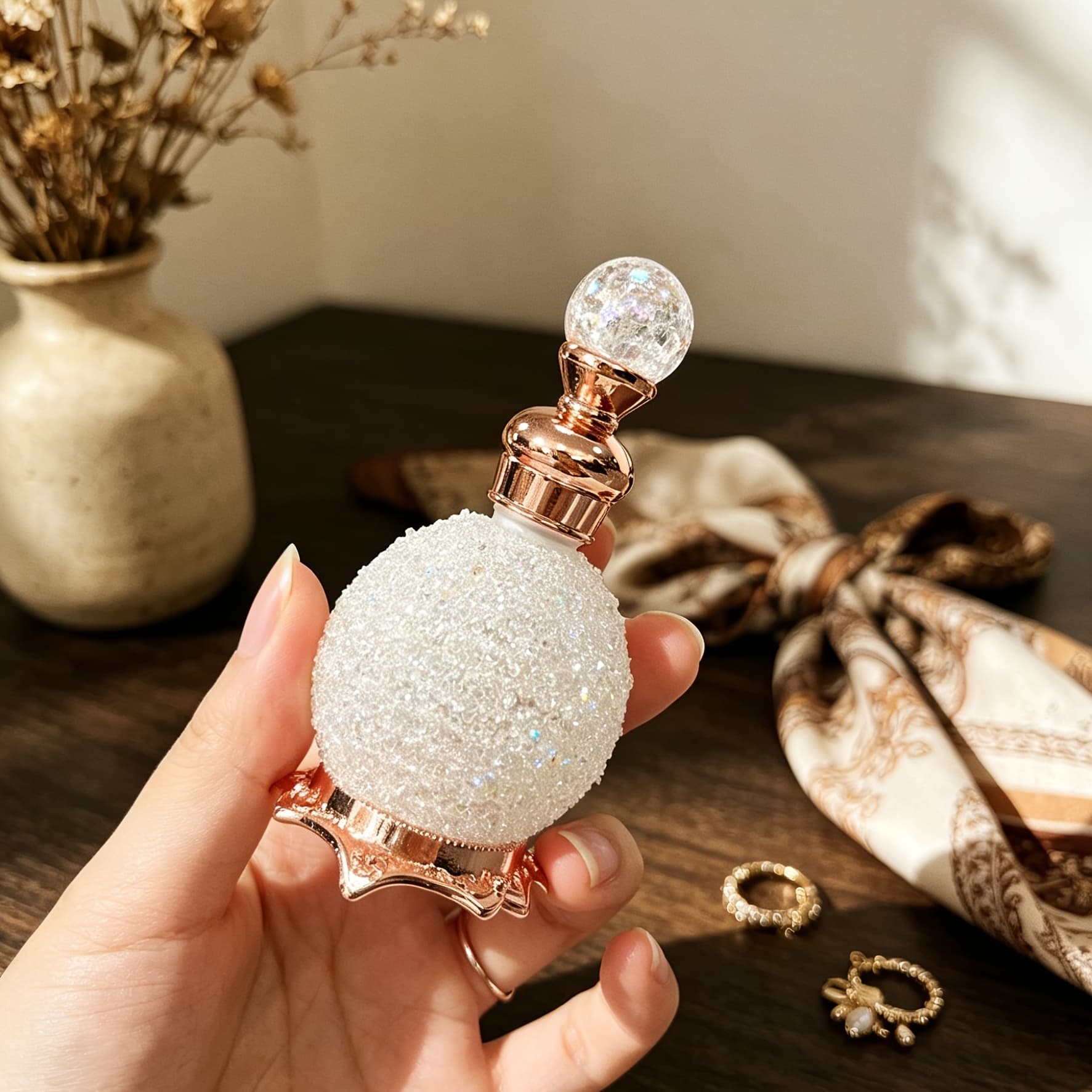 TEMU 15ml Vintage Deco Perfume Bottle, Jewellery Cosmetic Dropper Bottle, Festive Holiday Travel Essential Oil Dispenser Bottle (no Perfume, Empty Only)