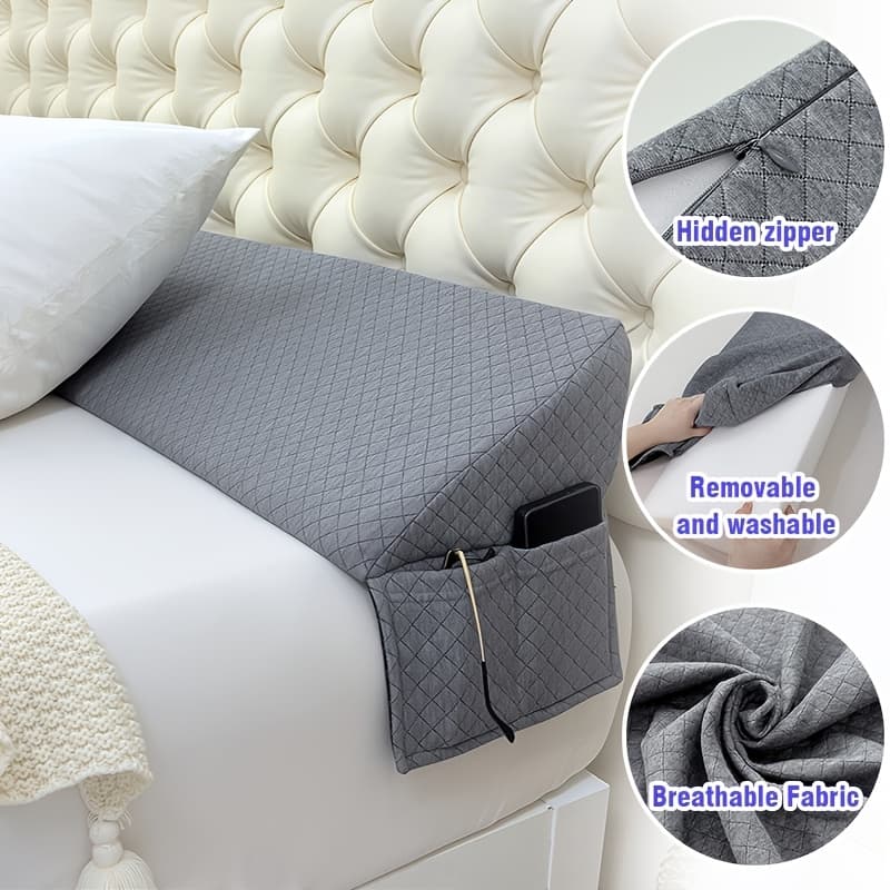 TEMU A Triangular Pillow With A Wedge Shape That The 0-7 Inch Space Between Your Headboard And Mattress Or Wall, Alleviating , Neck, And Back. Ideal For Sleeping And Reading