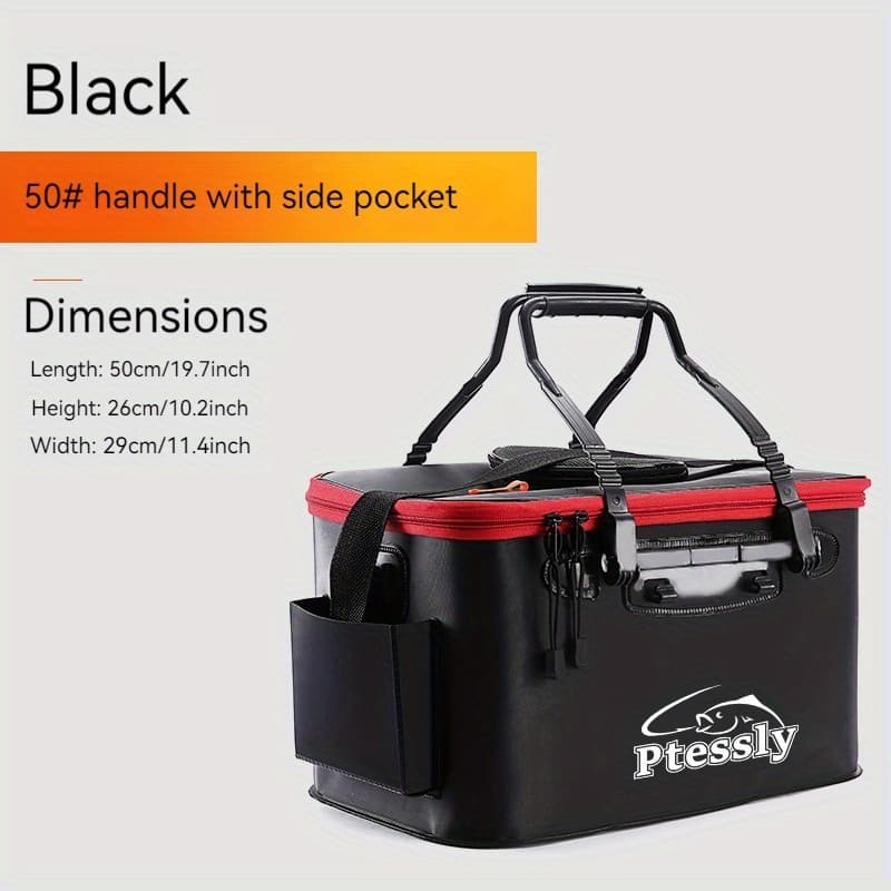 TEMU Portable Eva Fishing Bag, Collapsible Fishing Bucket, Live Fish Box, Camping Water Container, Fishing Tackle Storage Bag, Multi-functional Folding Fish Bucket Without Pump