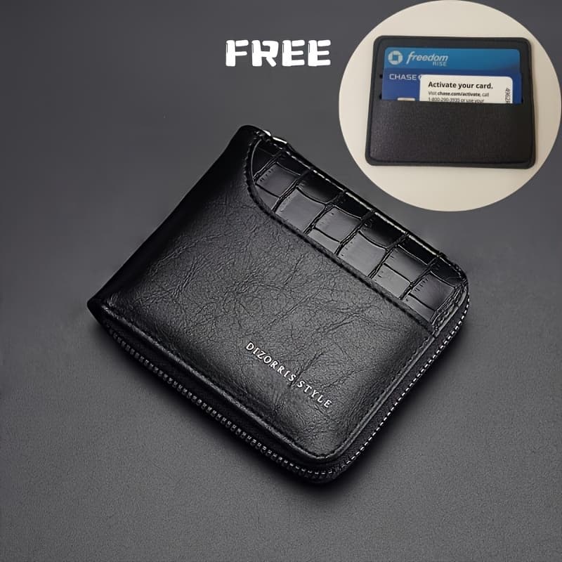 TEMU 's Wallet, Fashionable Multi-functional Zipper Design, Multi-card Compartment, Easy To Organize And Store, Perfect Gift For Couples, Fathers And Birthdays And Other Special Occasions