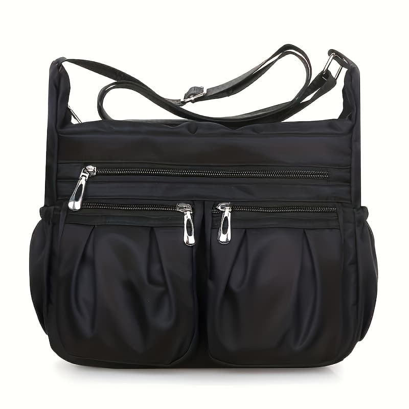 TEMU Spacious Crossbody Bag - Women's Large Capacity Nylon Shoulder Bag With Adjustable Strap And Zipper Closure For Daily Use - Stylish And Practical Accessory