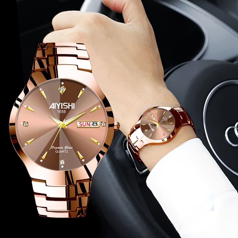 TEMU Men's Luminous Watch Elegant Business Niche High-end Simple Trend Quartz Watch Men