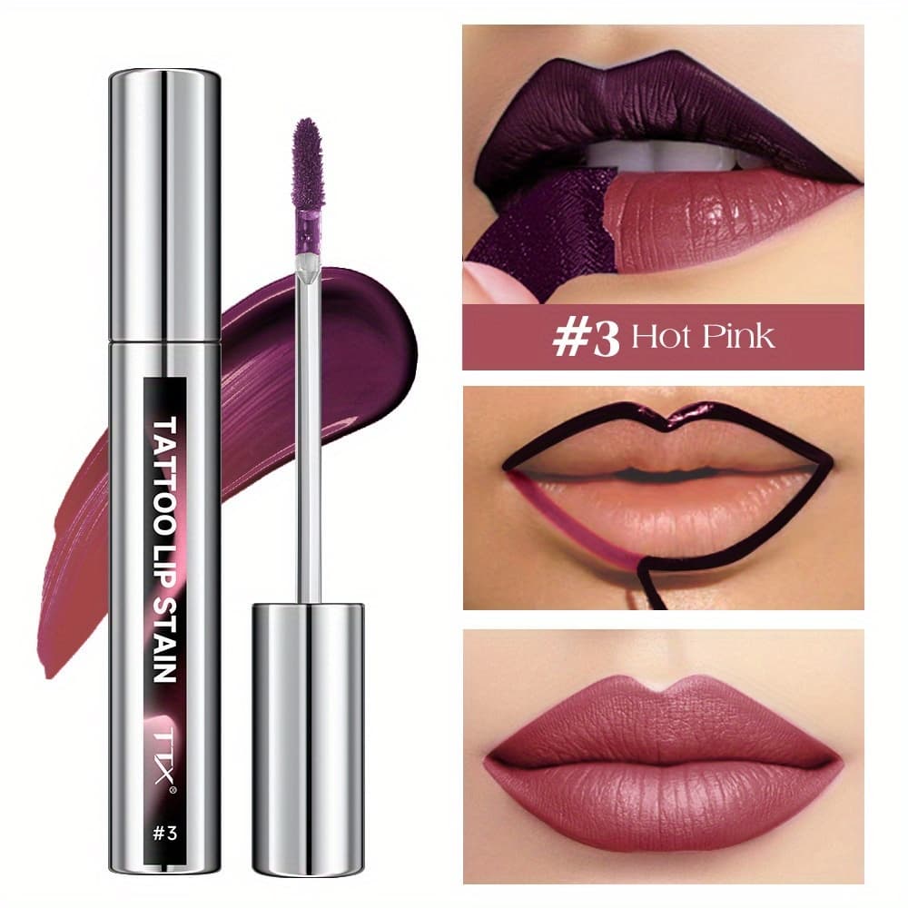 TEMU Three-color -off Lip Gloss - Easy-to-tear Lip Liner, Long-lasting Waterproof, Glossy, , Moisturizing And Gentle Formula, Easy To Apply And Remove, Suitable For Types Holiday Gif