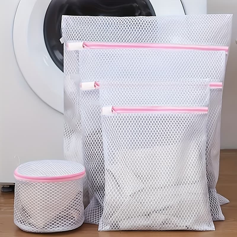 TEMU [durable Mesh] Mesh Laundry Bags | 4pcs Set | Durable | With Zippers | For , Underwear & Clothes, Washing Machines, Laundry Bags